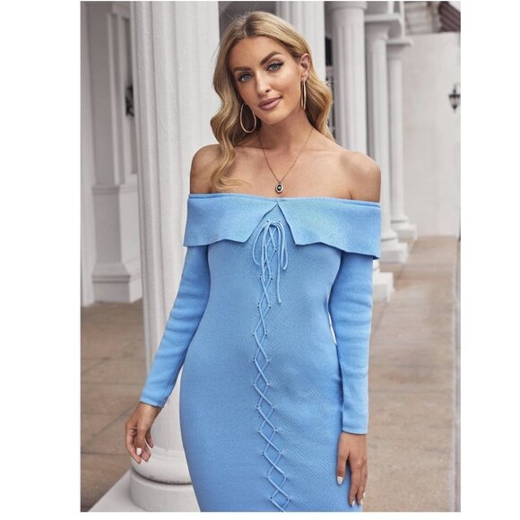 Women's Fall Open Shoulder Beautiful Knit Sweater Size 4 - Picture 3 of 5